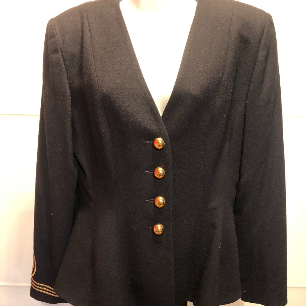 Black Blazer with gold strips on one sleeve